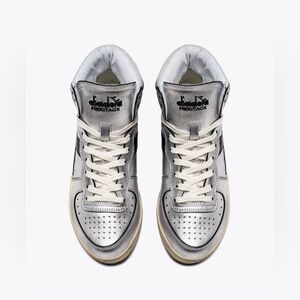 Diadora Heritage Mi Silver Basketball